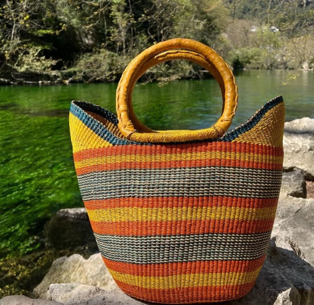 Colourful Ghanaian U-shopper tote