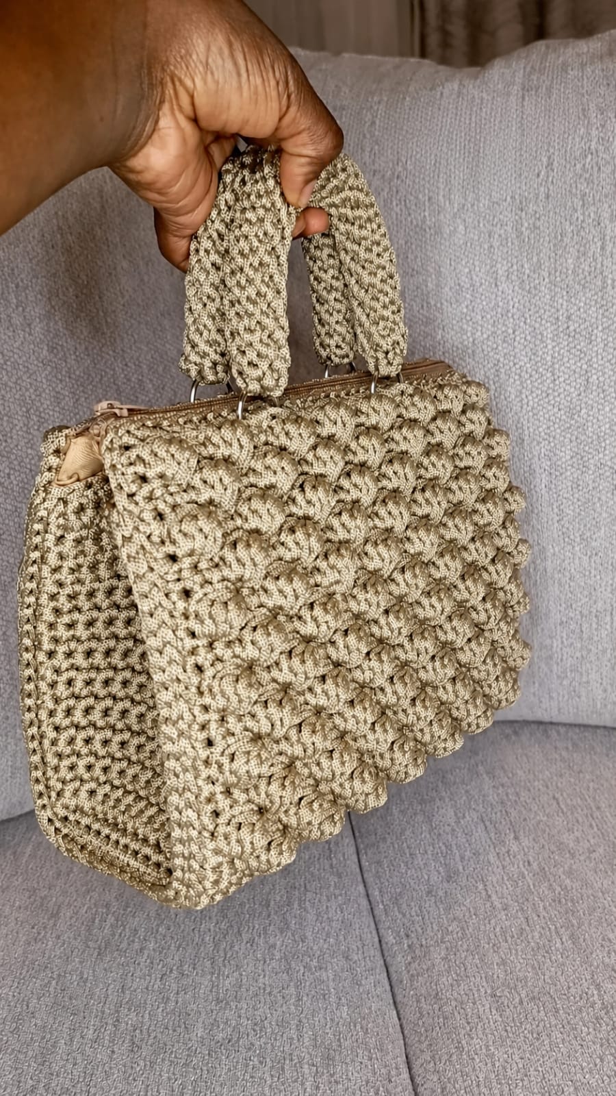 Crochet Doctor Bag — Gold Shell