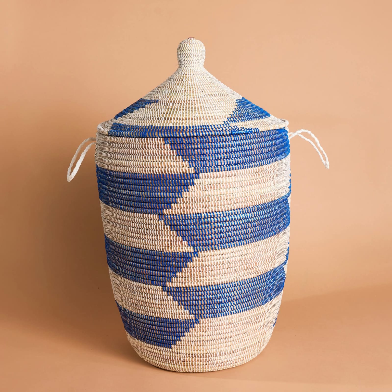 Senegalese lidded storage basket