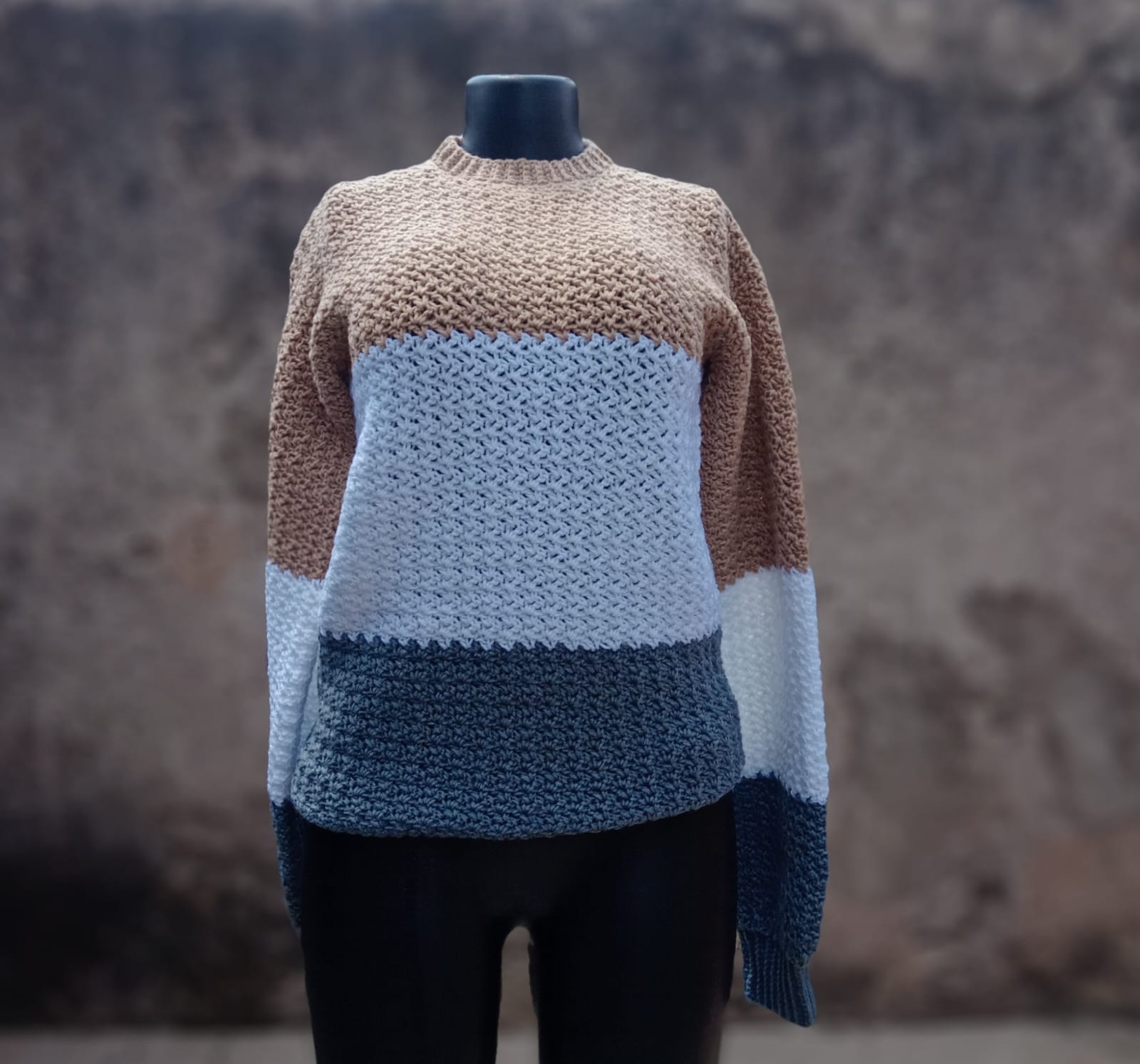 Crochet Colour-Block Sweater